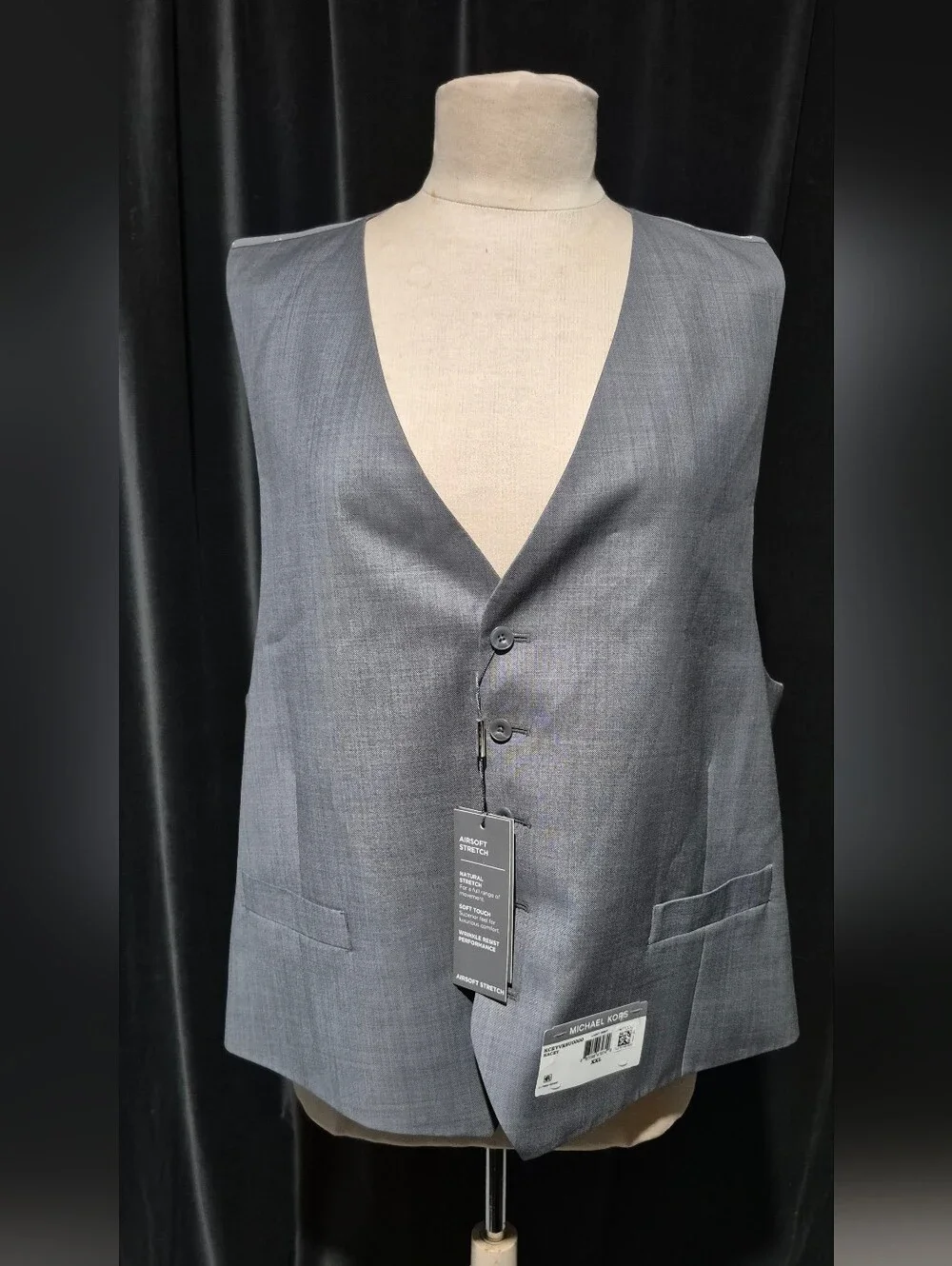 Michael Kors Men's Gray Stretch Suit Vest